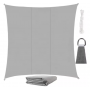 Solsegel 3,6x3,6m fyrkant grå