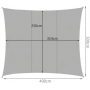 Solsegel 4x3m rektangel Grå