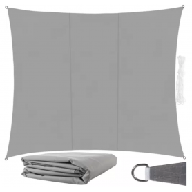 Solsegel 4x3m rektangel Grå