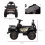Elbil för Barn Jeep 3 km/h Svart