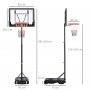 Basketkorg med Höjdjusterbart Ställning 156 - 210 cm