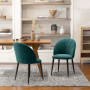 Matstol 2-pack Sammet Grön Skalformade Design 52 x 54 x 79 cm Grön