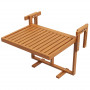 Balkongbord 68 x 65 x 55 cm Fällbart och Justerbart Teak