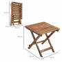 Utomhus Sidobord 2-pack Fällbart 45 x 45 x 45 cm Teak