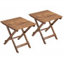 Utomhus Sidobord 2-pack Fällbart 45 x 45 x 45 cm Teak