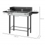 Kolgrill med Grillspett 118 x 32 x 90 cm