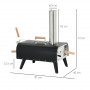 Vedeldad Pizzaugn 81 x 40 x 72 cm Svart - Natur