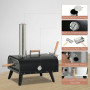 Vedeldad Pizzaugn 81 x 40 x 72 cm Svart - Natur