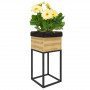 Upphöjd Blomlåda Industriell Design 22 x 22 x 54 cm Natur - Svart