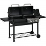 Kombinerad Kol- och Gasolgrill med Spis 161 x 53 x 101 cm Svart - S...