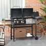 Kombinerad Kol- och Gasolgrill med Spis 161 x 53 x 101 cm Svart - S...