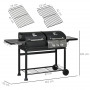 Kombinerad Kol- och Gasolgrill med Spis 161 x 53 x 101 cm Svart - S...