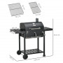 Kolgrill med Termometer 120 x 64 x 114 cm Svart