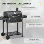 Kolgrill med Termometer 120 x 64 x 114 cm Svart