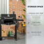 Kolgrill med Termometer 120 x 64 x 114 cm Svart
