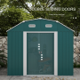 Redskapsbod med Skjutdörrar 238 x 132 x 198,5 cm Metall Grön