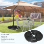 Parasollfot 4 Delar Fyllbar Ø 100 × 8 cm, Svart, HDPE, 52 kg (vatte...
