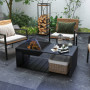 Eldstad med Bord 101 x 51 x 56 cm Svart