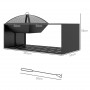 Eldstad med Bord 101 x 51 x 56 cm Svart