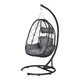 Hängstol Utomhus med Kudde 102 x 102 x 195 cm Mörkgrå