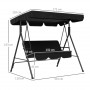Hammock Gunga 3-sits Hollywood Svart 172 x 110 x 153 cm
