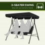 Hammock Gunga 3-sits Hollywood Svart 172 x 110 x 153 cm