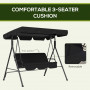 Hammock Gunga 3-sits Hollywood Svart 172 x 110 x 153 cm