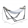 Hängmatta med Ram 120 kg Hopfällbar Svart - Vit