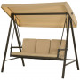 Hammock Gunga 3-sits med Solskydd Beige - Brun  360 kg - 200 x 125 x 175 cm
