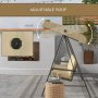 Hammock Gunga 3-sits med Solskydd Beige - Brun  360 kg - 200 x 125 x 175 cm