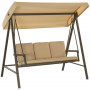 Hammock Gunga 3-sits med Solskydd Beige - Brun  360 kg - 200 x 125 x 175 cm