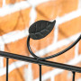 Trädgårdsstaket Metall Blommig 365 x 112 cm Svart