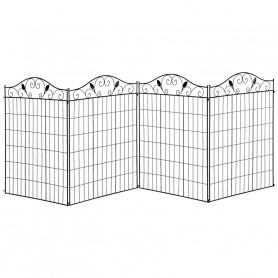 Trädgårdsstaket Vintage Design, 365 x 112 cm Metall Svart
