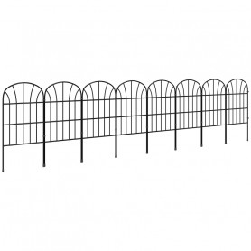 Trädgårdsstaket 264 x 61 cm - Metall 8 Paneler