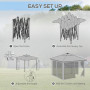 Bärbar Paviljong Popup-design med Solcellslampor 336 x 336 x 270 cm Grå