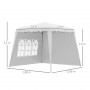 Paviljong Snabbtält 240 x 240 x 250 cm Vit
