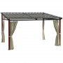 Pergola Metall Tak 345 x 300 x 215-255 (H) cm Beige