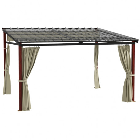 Pergola Metall Tak 345 x 300 x 215-255 (H) cm Beige
