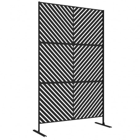 Skärmvägg Geometrisk Metall 122 x 45 x 198 cm Svart