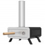 Pizzaugn Vedeldad med Pizzasten 82 x 39,5 x 58 cm Svart Silver