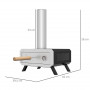 Pizzaugn Vedeldad med Pizzasten 82 x 39,5 x 58 cm Svart Silver