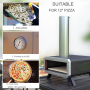 Pizzaugn Vedeldad med Pizzasten 82 x 39,5 x 58 cm Svart Silver