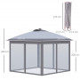 Paviljong Hopfällbart med LED Belysning 3,3 x 3,3 m