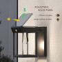 Solcells Vägglampa med Rörelsesensor 14 x 24 x 24 cm Svart