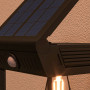 Solcells Vägglampa med Rörelsesensor 14 x 24 x 24 cm Svart
