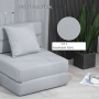Bäddfåtölj med Sängfunktion och Dyna Ljusgrå
