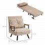 Bäddfåtölj Sammet Beige, Svart Ben 3-in-1