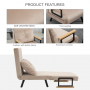 Bäddfåtölj Sammet Beige, Svart Ben 3-in-1