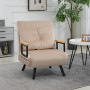Bäddfåtölj Sammet Beige, Svart Ben 3-in-1