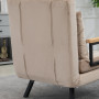 Bäddfåtölj Sammet Beige, Svart Ben 3-in-1